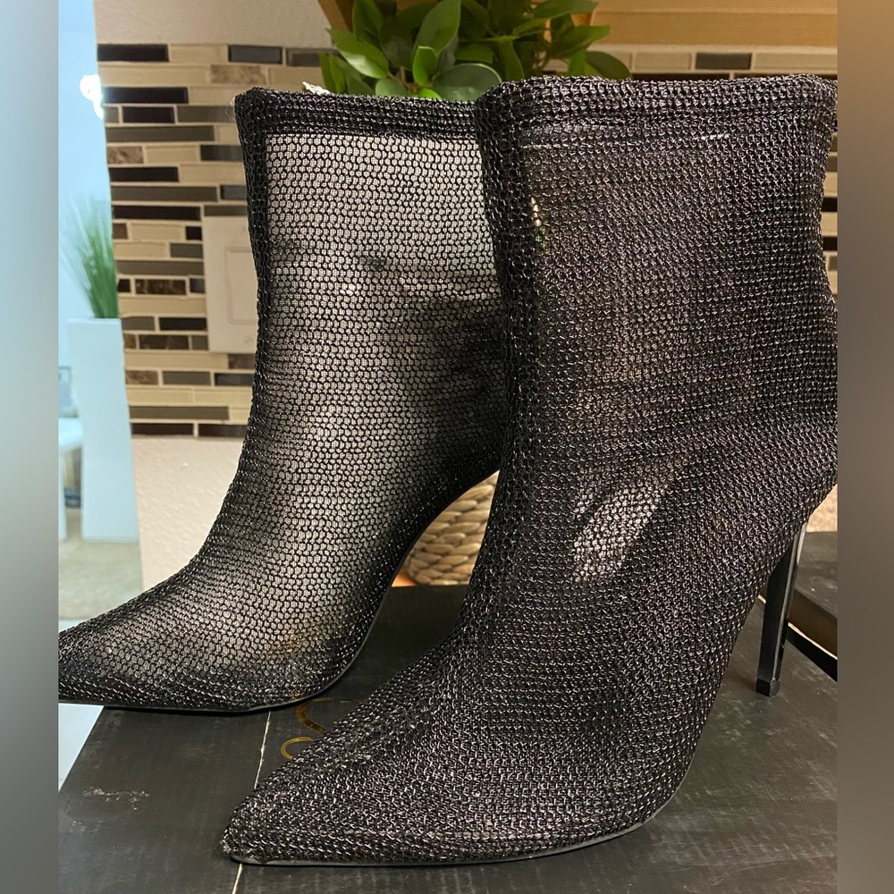 Mesh Stiletto Booties